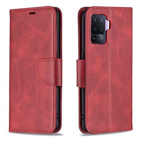 Handytasche Stand Schutzhülle Flip Leder Hülle B04F für Oppo F19 Pro Rot