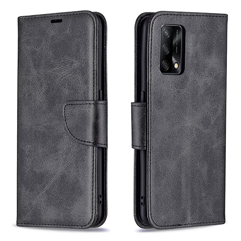 Handytasche Stand Schutzhülle Flip Leder Hülle B04F für Oppo F19 Schwarz