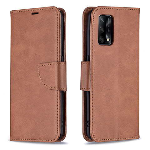 Handytasche Stand Schutzhülle Flip Leder Hülle B04F für Oppo F19s Braun