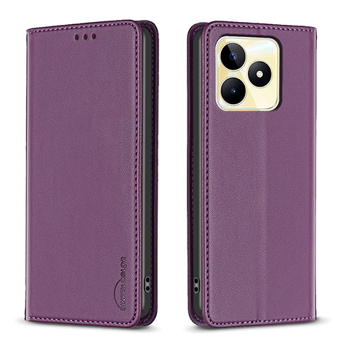 Handytasche Stand Schutzhülle Flip Leder Hülle B04F für Realme C51 Violett