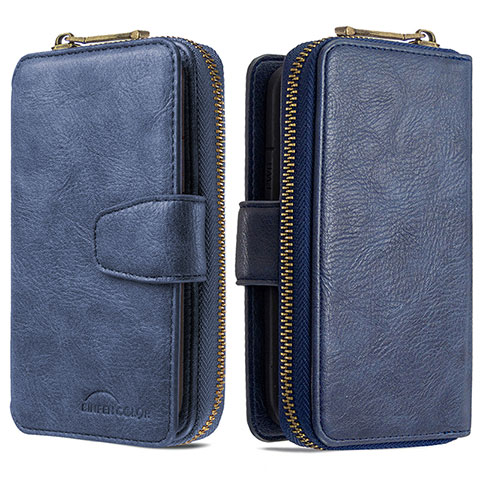 Handytasche Stand Schutzhülle Flip Leder Hülle B04F für Samsung Galaxy A01 SM-A015 Blau