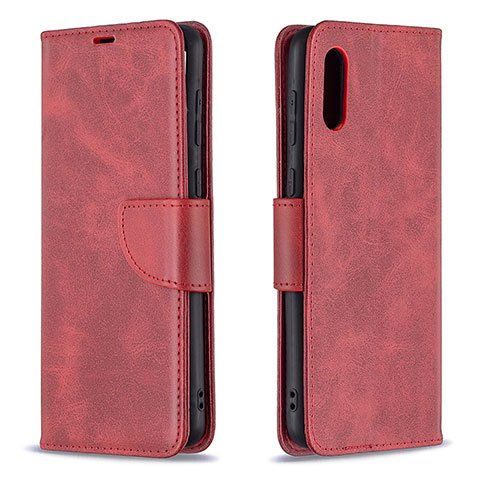 Handytasche Stand Schutzhülle Flip Leder Hülle B04F für Samsung Galaxy A02 Rot