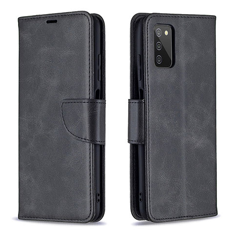 Handytasche Stand Schutzhülle Flip Leder Hülle B04F für Samsung Galaxy A03s Schwarz