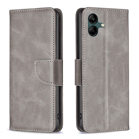 Handytasche Stand Schutzhülle Flip Leder Hülle B04F für Samsung Galaxy A04 4G Grau