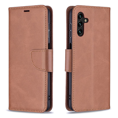 Handytasche Stand Schutzhülle Flip Leder Hülle B04F für Samsung Galaxy A04s Braun