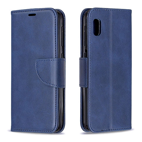 Handytasche Stand Schutzhülle Flip Leder Hülle B04F für Samsung Galaxy A10e Blau