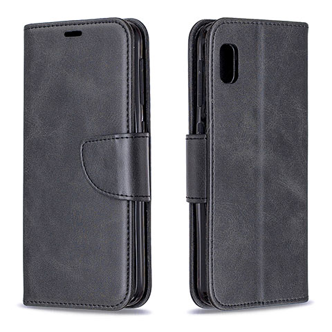 Handytasche Stand Schutzhülle Flip Leder Hülle B04F für Samsung Galaxy A10e Schwarz