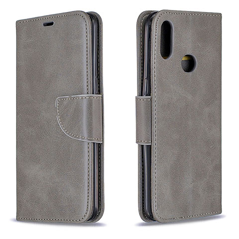 Handytasche Stand Schutzhülle Flip Leder Hülle B04F für Samsung Galaxy A10s Grau