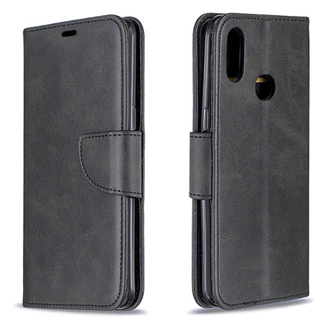 Handytasche Stand Schutzhülle Flip Leder Hülle B04F für Samsung Galaxy A10s Schwarz