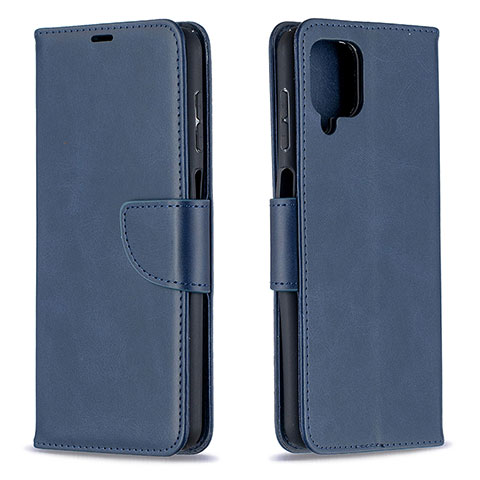 Handytasche Stand Schutzhülle Flip Leder Hülle B04F für Samsung Galaxy A12 Nacho Blau