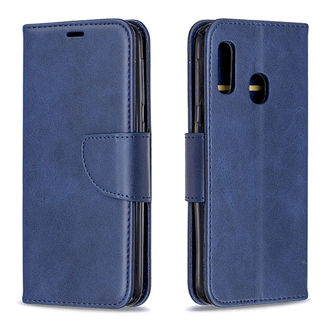 Handytasche Stand Schutzhülle Flip Leder Hülle B04F für Samsung Galaxy A20e Blau