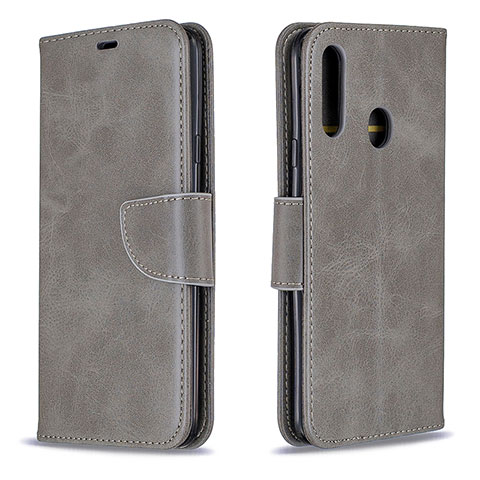 Handytasche Stand Schutzhülle Flip Leder Hülle B04F für Samsung Galaxy A20s Grau