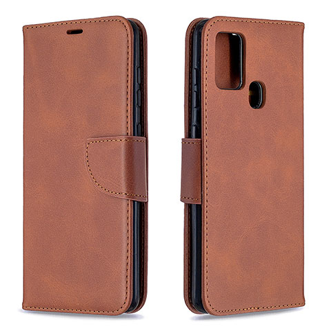 Handytasche Stand Schutzhülle Flip Leder Hülle B04F für Samsung Galaxy A21s Braun