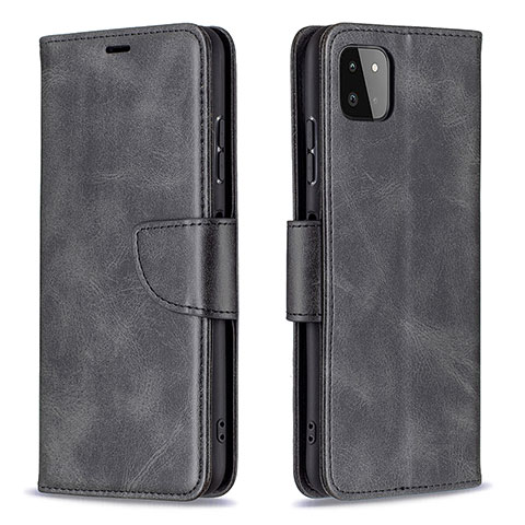 Handytasche Stand Schutzhülle Flip Leder Hülle B04F für Samsung Galaxy A22 5G Schwarz