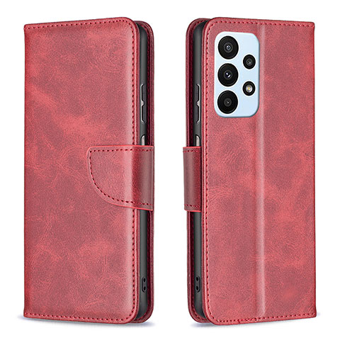 Handytasche Stand Schutzhülle Flip Leder Hülle B04F für Samsung Galaxy A23 4G Rot