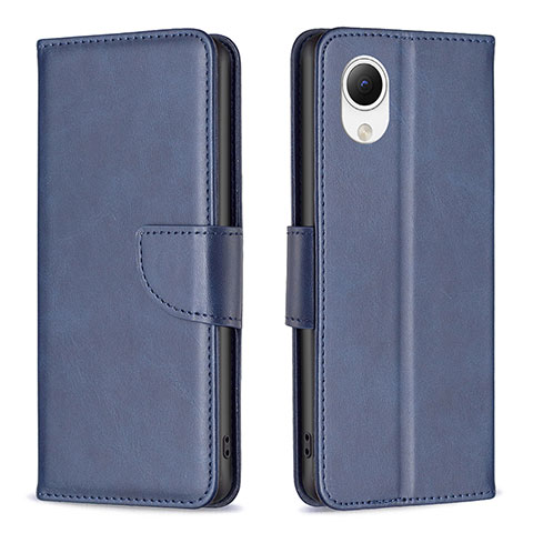 Handytasche Stand Schutzhülle Flip Leder Hülle B04F für Samsung Galaxy A23 5G SC-56C Blau