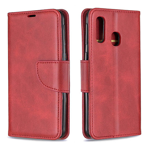 Handytasche Stand Schutzhülle Flip Leder Hülle B04F für Samsung Galaxy A40 Rot