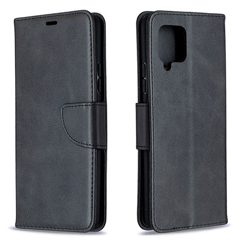 Handytasche Stand Schutzhülle Flip Leder Hülle B04F für Samsung Galaxy A42 5G Schwarz