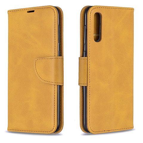 Handytasche Stand Schutzhülle Flip Leder Hülle B04F für Samsung Galaxy A50S Hellbraun