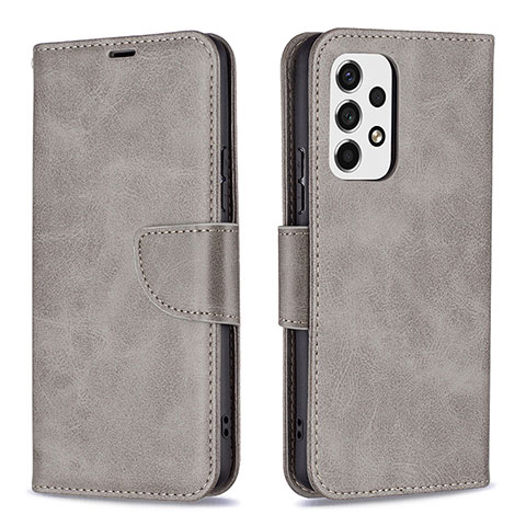 Handytasche Stand Schutzhülle Flip Leder Hülle B04F für Samsung Galaxy A53 5G Grau