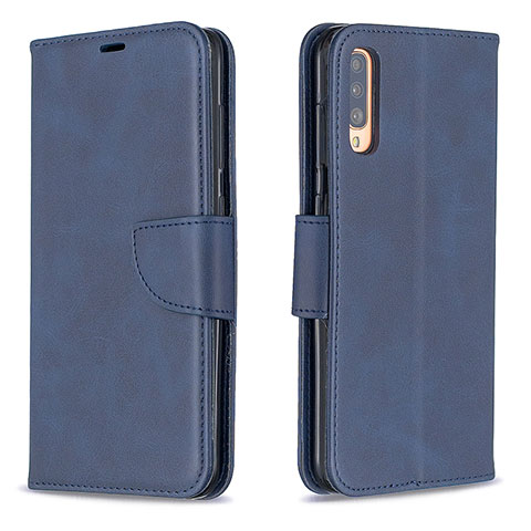 Handytasche Stand Schutzhülle Flip Leder Hülle B04F für Samsung Galaxy A70 Blau