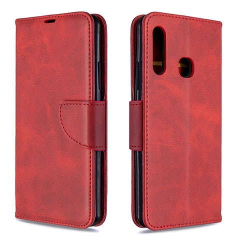 Handytasche Stand Schutzhülle Flip Leder Hülle B04F für Samsung Galaxy A70E Rot