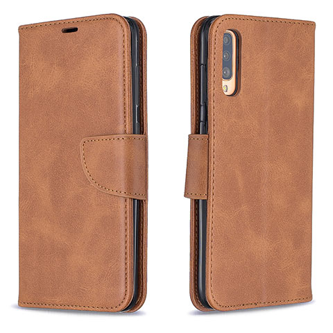 Handytasche Stand Schutzhülle Flip Leder Hülle B04F für Samsung Galaxy A70S Braun