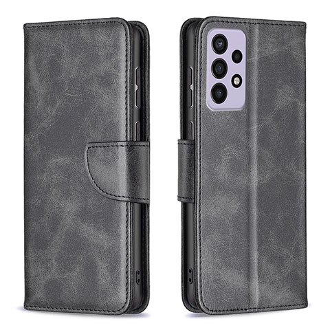 Handytasche Stand Schutzhülle Flip Leder Hülle B04F für Samsung Galaxy A73 5G Schwarz