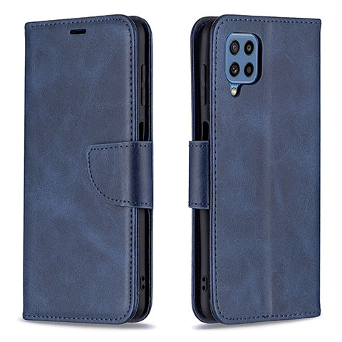 Handytasche Stand Schutzhülle Flip Leder Hülle B04F für Samsung Galaxy M32 4G Blau