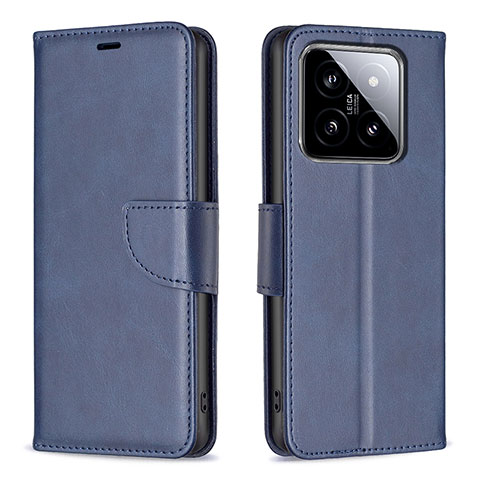 Handytasche Stand Schutzhülle Flip Leder Hülle B04F für Xiaomi Mi 14 5G Blau