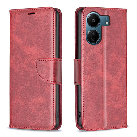 Handytasche Stand Schutzhülle Flip Leder Hülle B04F für Xiaomi Poco C65 Rot