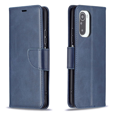 Handytasche Stand Schutzhülle Flip Leder Hülle B04F für Xiaomi Poco F3 5G Blau