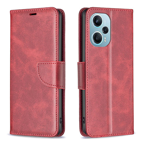 Handytasche Stand Schutzhülle Flip Leder Hülle B04F für Xiaomi Poco F5 5G Rot