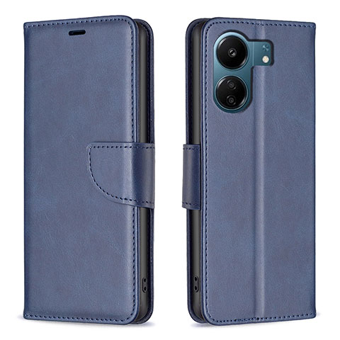 Handytasche Stand Schutzhülle Flip Leder Hülle B04F für Xiaomi Redmi 13C Blau