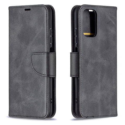 Handytasche Stand Schutzhülle Flip Leder Hülle B04F für Xiaomi Redmi Note 10 4G Schwarz