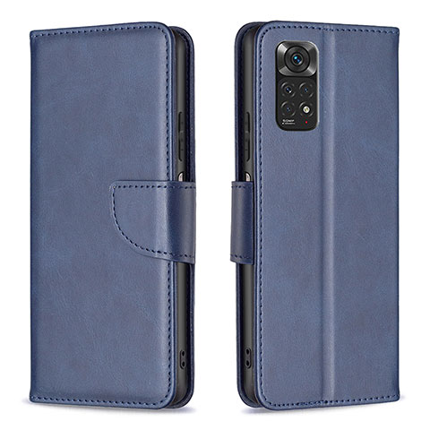 Handytasche Stand Schutzhülle Flip Leder Hülle B04F für Xiaomi Redmi Note 11 4G (2022) Blau