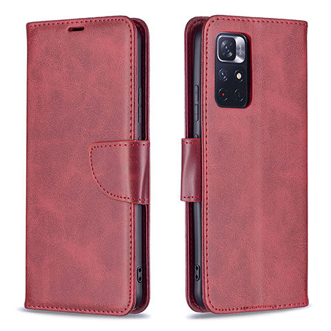 Handytasche Stand Schutzhülle Flip Leder Hülle B04F für Xiaomi Redmi Note 11 5G Rot