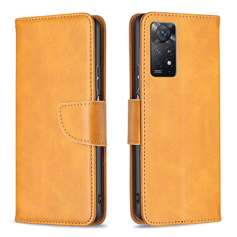 Handytasche Stand Schutzhülle Flip Leder Hülle B04F für Xiaomi Redmi Note 11 Pro 4G Hellbraun