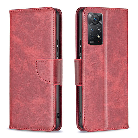 Handytasche Stand Schutzhülle Flip Leder Hülle B04F für Xiaomi Redmi Note 11 Pro 4G Rot