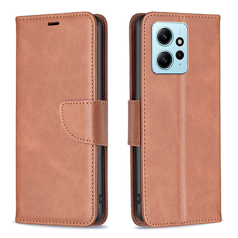 Handytasche Stand Schutzhülle Flip Leder Hülle B04F für Xiaomi Redmi Note 12 4G Braun