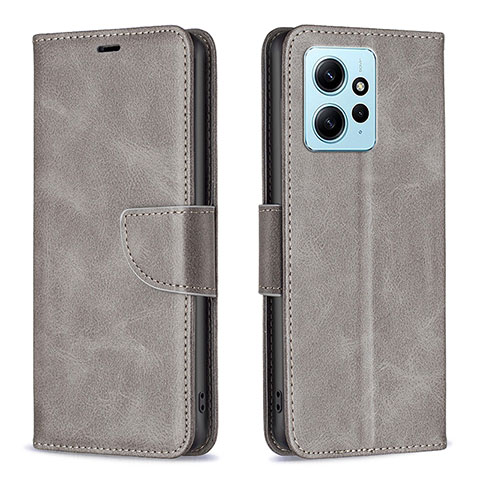 Handytasche Stand Schutzhülle Flip Leder Hülle B04F für Xiaomi Redmi Note 12 4G Grau