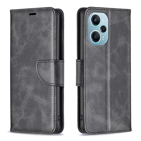 Handytasche Stand Schutzhülle Flip Leder Hülle B04F für Xiaomi Redmi Note 12 Turbo 5G Schwarz