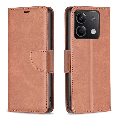 Handytasche Stand Schutzhülle Flip Leder Hülle B04F für Xiaomi Redmi Note 13 5G Braun