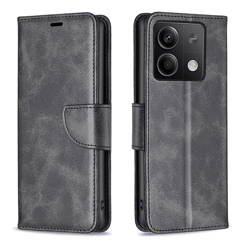 Handytasche Stand Schutzhülle Flip Leder Hülle B04F für Xiaomi Redmi Note 13 5G Schwarz