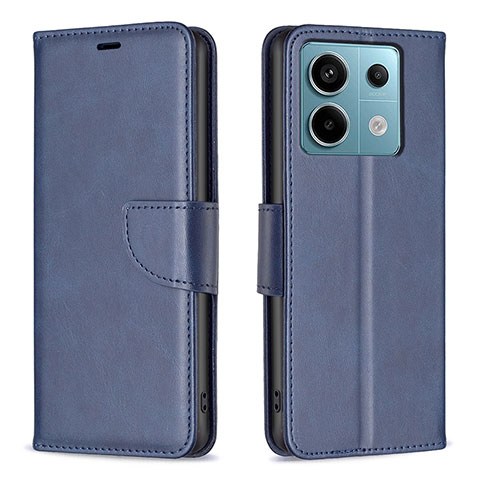 Handytasche Stand Schutzhülle Flip Leder Hülle B04F für Xiaomi Redmi Note 13 Pro 5G Blau