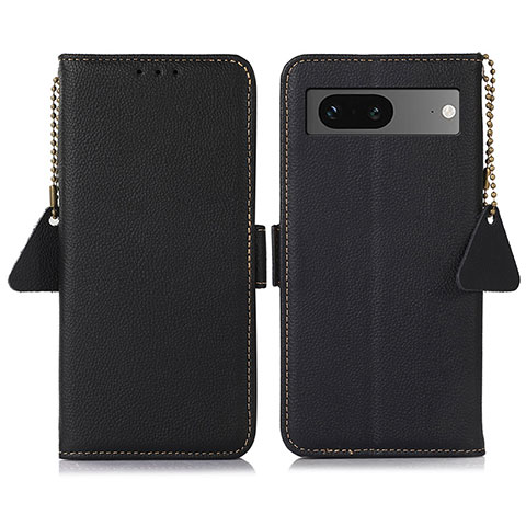 Handytasche Stand Schutzhülle Flip Leder Hülle B04H für Google Pixel 7 5G Schwarz