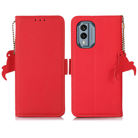 Handytasche Stand Schutzhülle Flip Leder Hülle B04H für Nokia X30 5G Rot