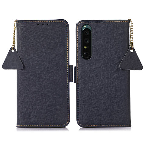 Handytasche Stand Schutzhülle Flip Leder Hülle B04H für Sony Xperia 1 IV Blau