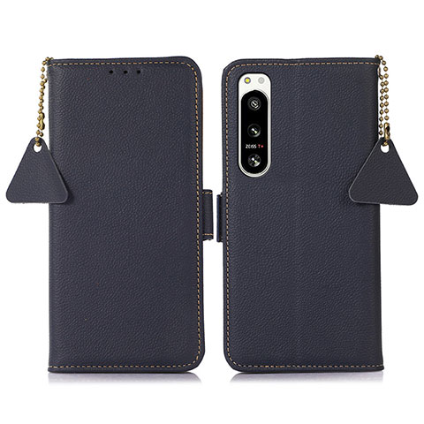 Handytasche Stand Schutzhülle Flip Leder Hülle B04H für Sony Xperia 5 IV Blau