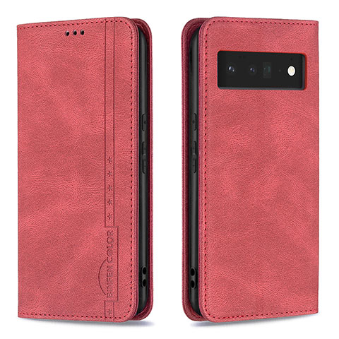 Handytasche Stand Schutzhülle Flip Leder Hülle B05F für Google Pixel 6 Pro 5G Rot